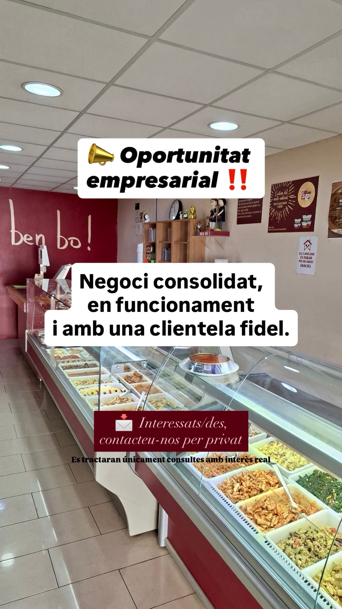 Traspaso de negocio de comida casera en C/ Creixell, San Vicente de Castellet