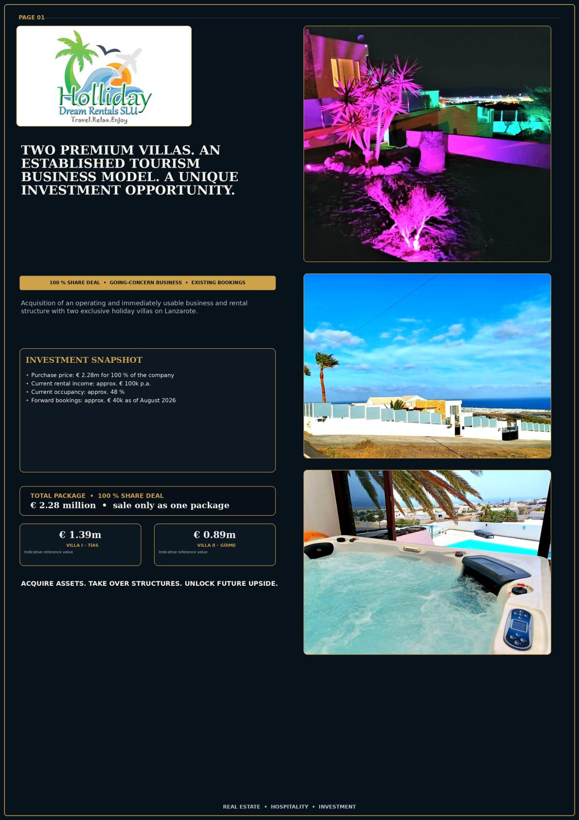 Tourism villas business for sale on Camino de la Vega 15, Tias