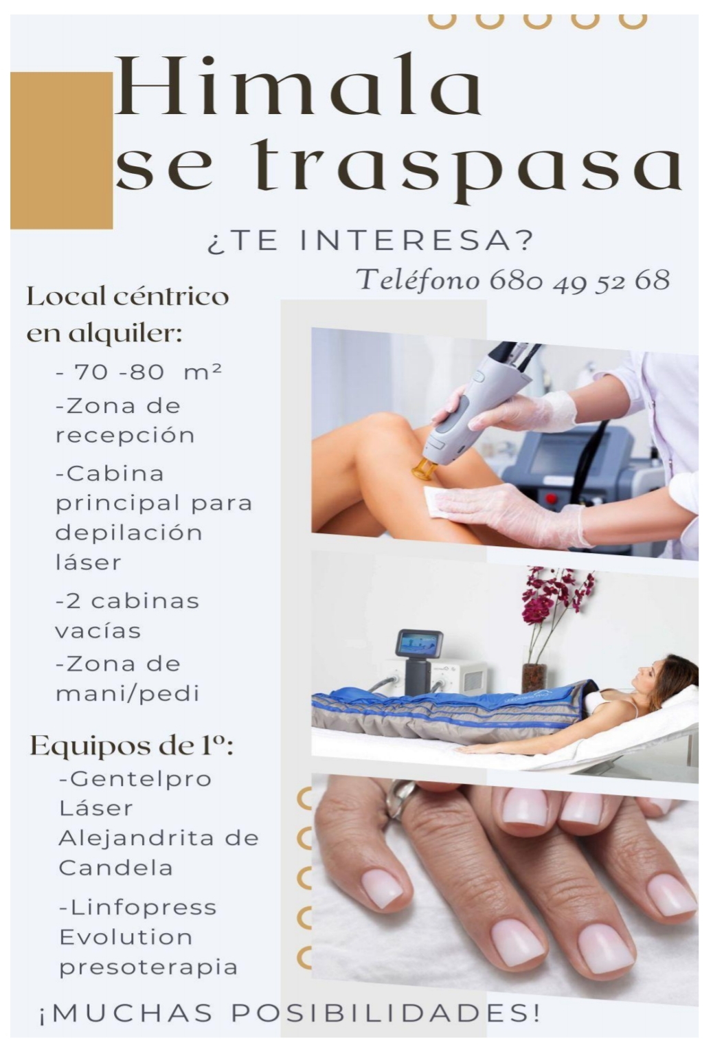 Laser-Haarentfernungsstudio zur Übernahme in der Mahastiak Kalea, Santurce