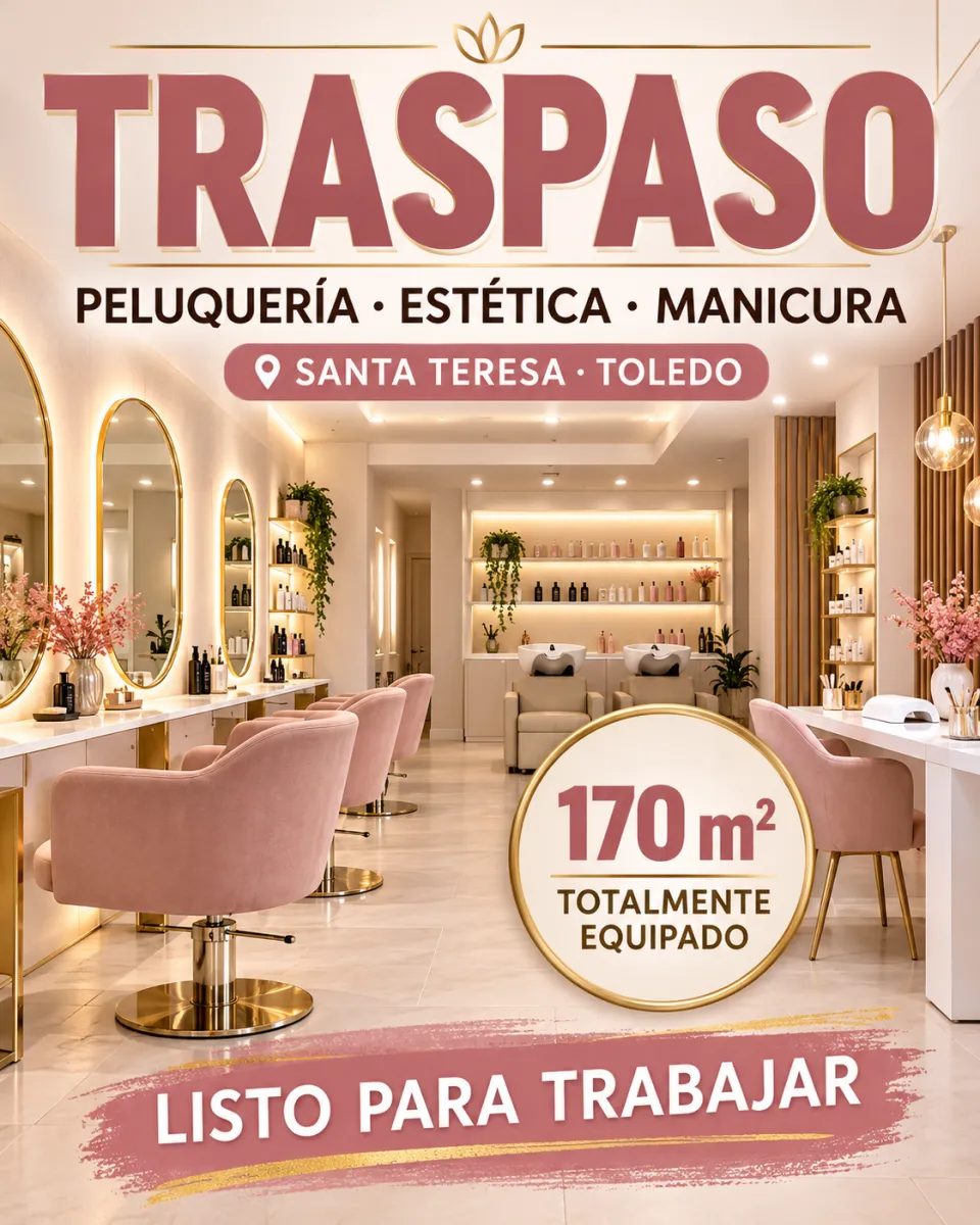 Traspaso de salón de peluquería y estética en Toledo, España