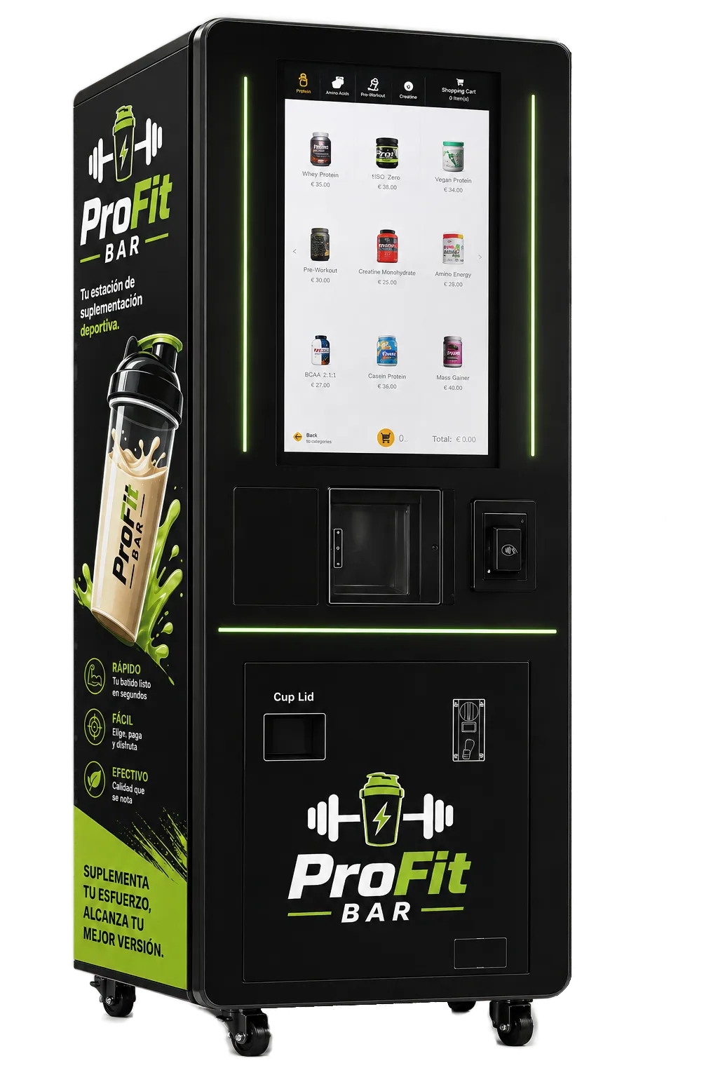 Traspaso de negocio de vending de batidos de proteínas en calle Colón, Madrid